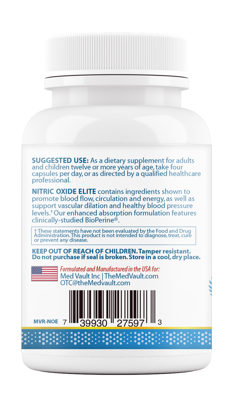 NITRIC OXIDE ELITE – Circulation, Blood Pressure & Energy Support