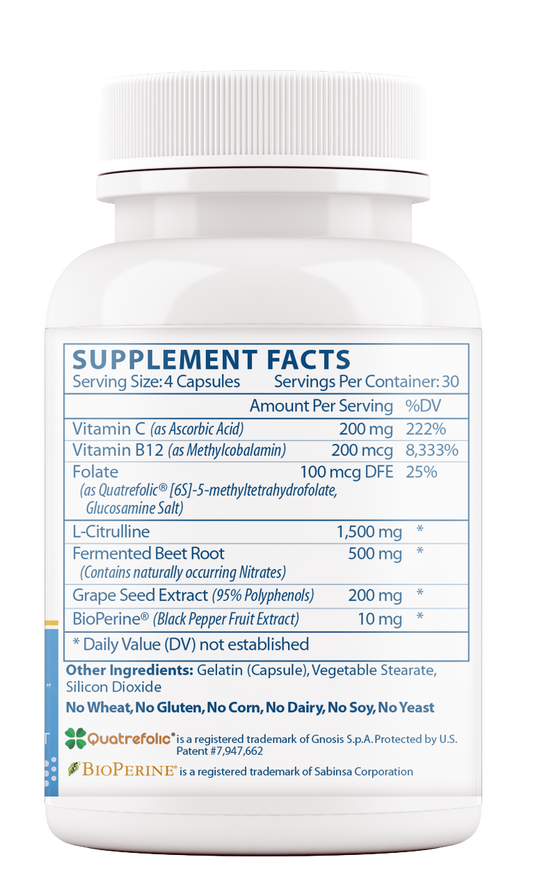 NITRIC OXIDE ELITE – Circulation, Blood Pressure & Energy Support