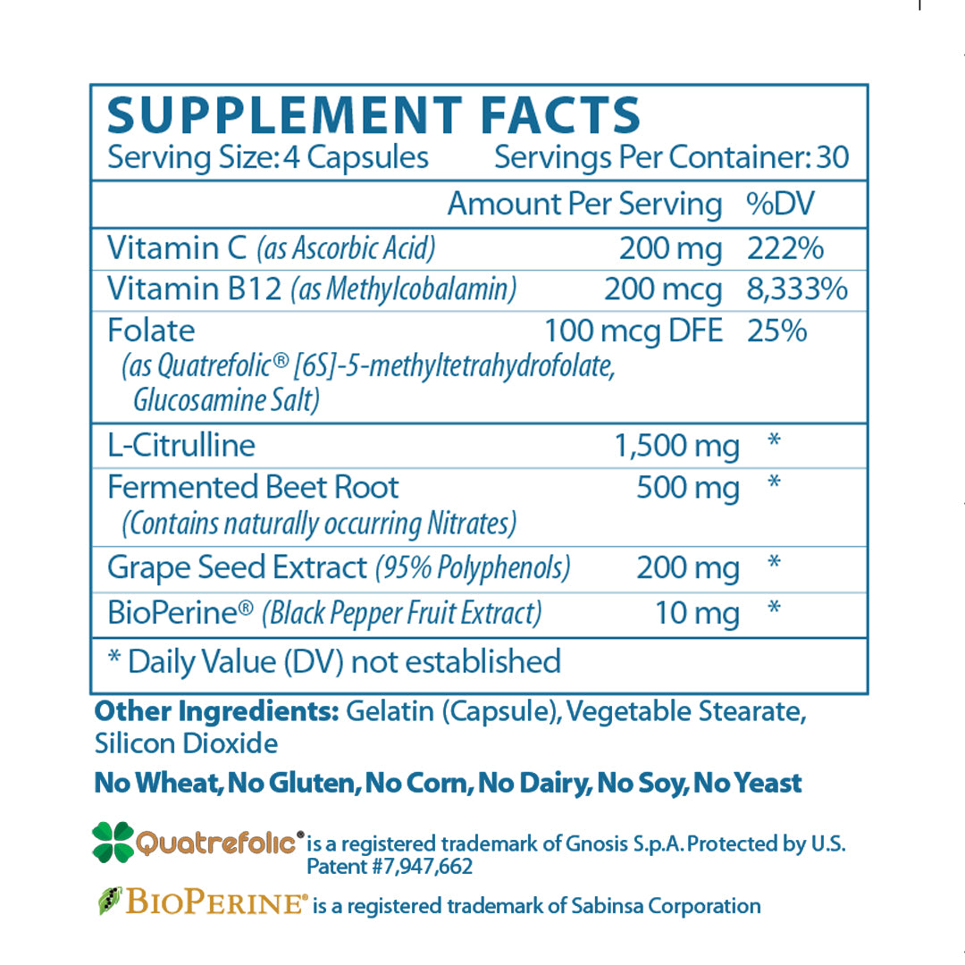 NITRIC OXIDE ELITE – Circulation, Blood Pressure & Energy Support