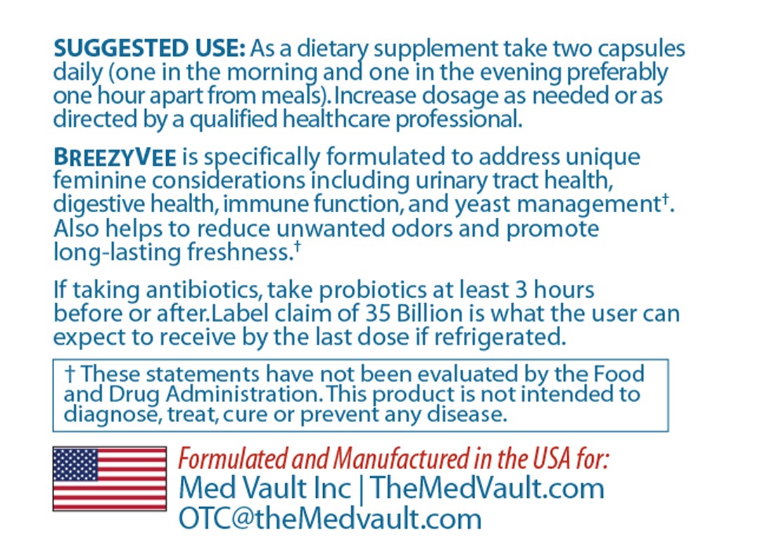 BREEZY VEE – Feminine + Gut Health Probiotic