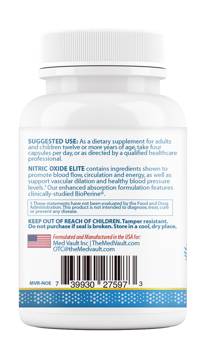 NITRIC OXIDE ELITE – Circulation, Blood Pressure & Energy Support