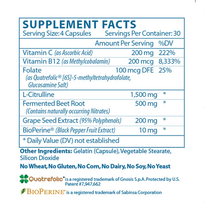NITRIC OXIDE ELITE – Circulation, Blood Pressure & Energy Support